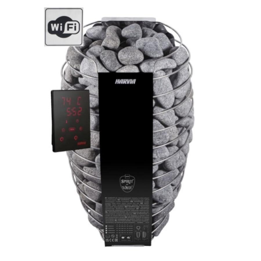 Harvia Spirit SP90XW 9,0 kW WIFI Black - 4 balení saunových kamenů