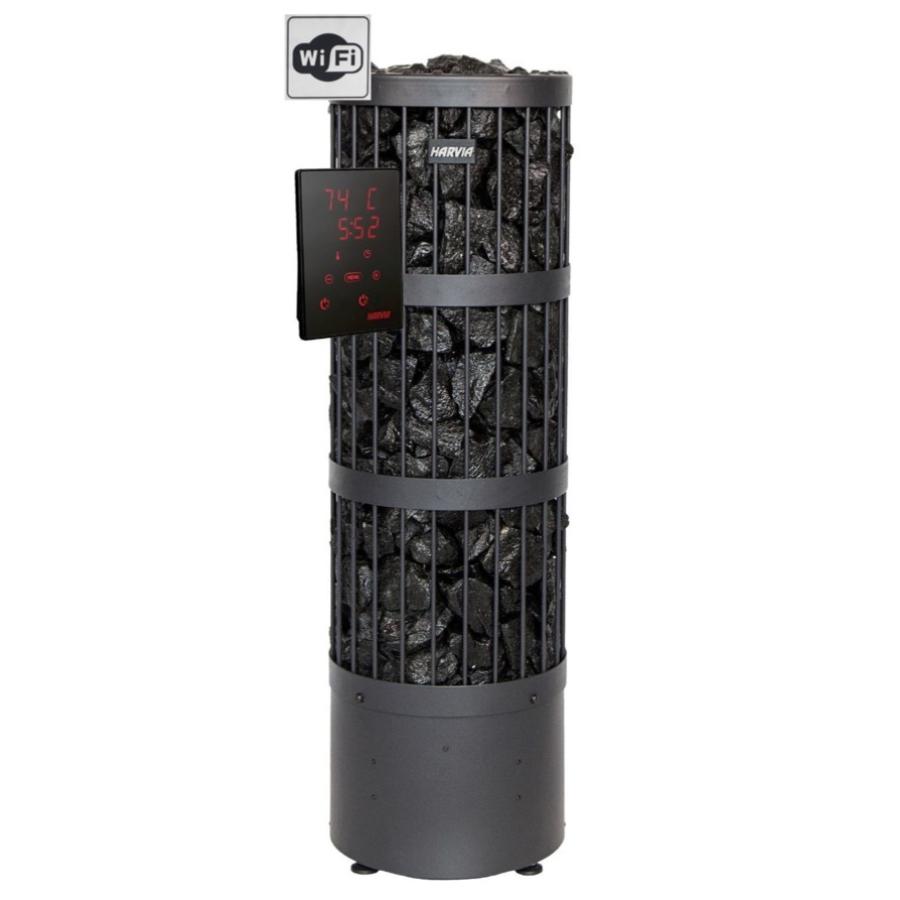 Harvia Legend PO110XW 10,8 kW WIFI Blacksteel - 4 balení saunových kamenů