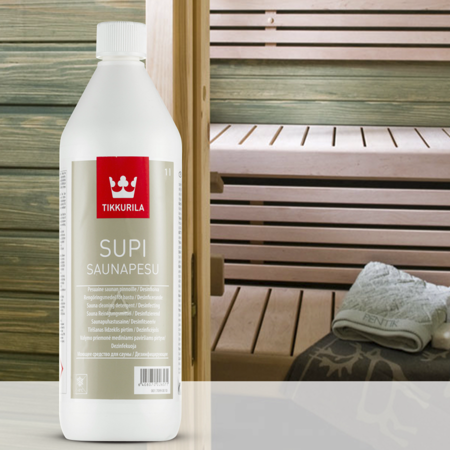 Ochranný parafínový olej na údržbu saunových laviček Tikkurila Supi 1 L