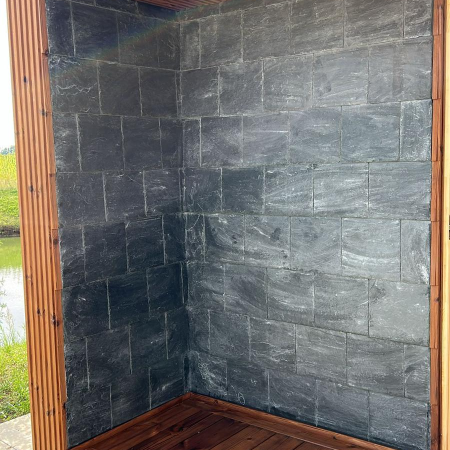 Obklad stěn terasy břidlice